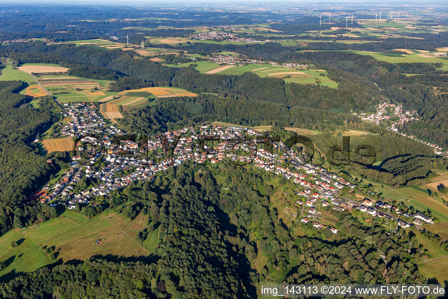 Aerial view of From northeast in the district Erlenbrunn in Pirmasens in the state Rhineland-Palatinate, Germany