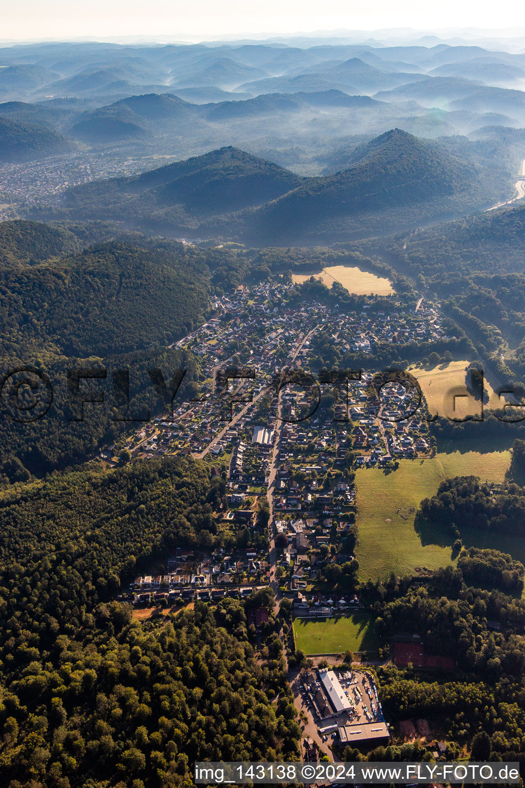 From the southwest in Ruppertsweiler in the state Rhineland-Palatinate, Germany