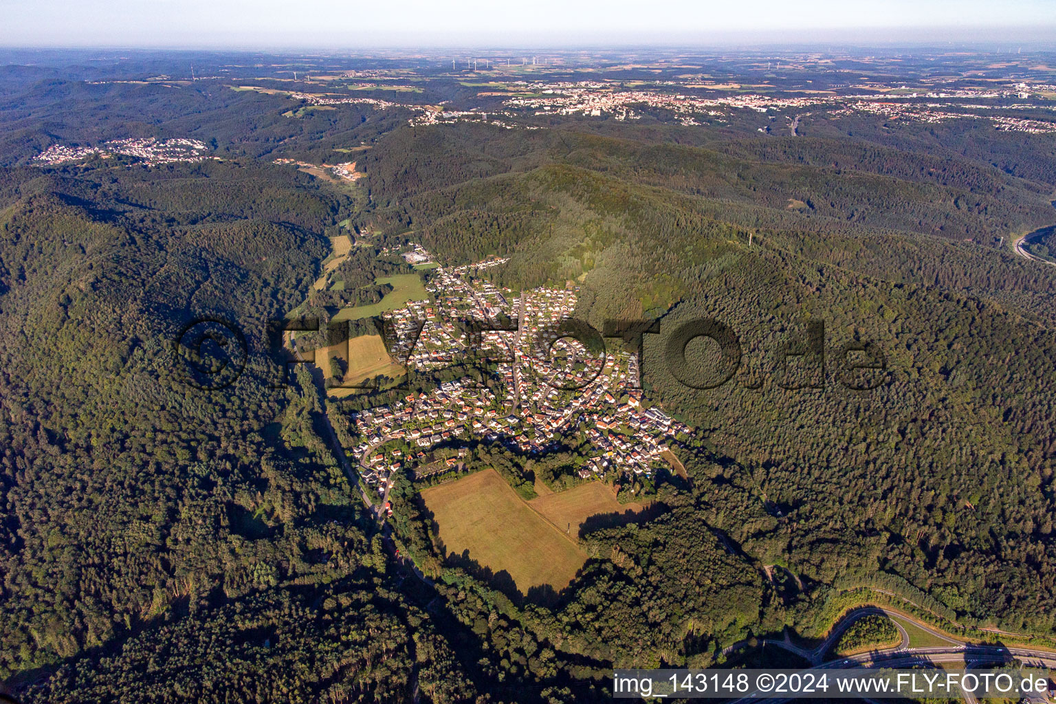 From northeast in Ruppertsweiler in the state Rhineland-Palatinate, Germany