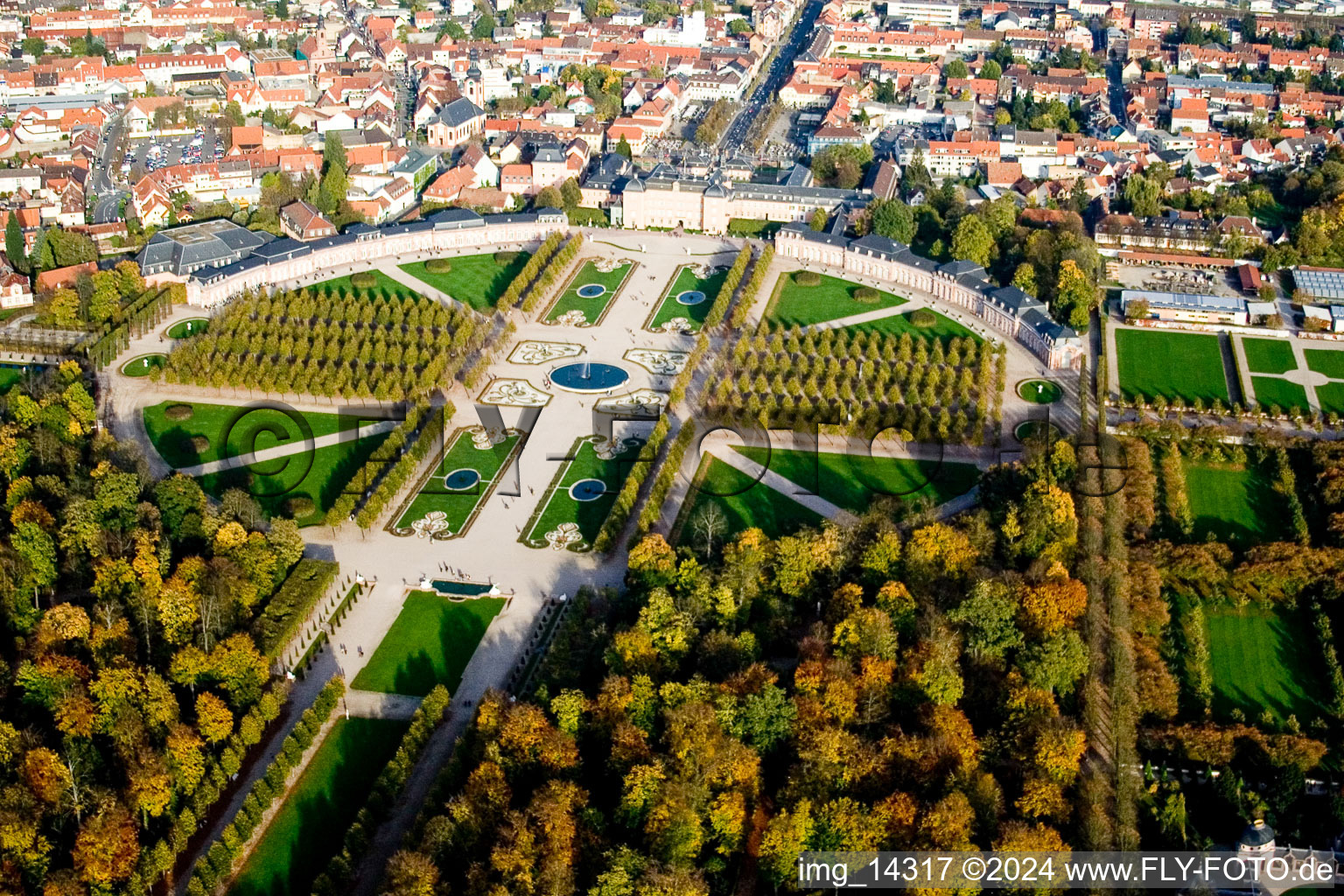 Schwetzingen in the state Baden-Wuerttemberg, Germany out of the air