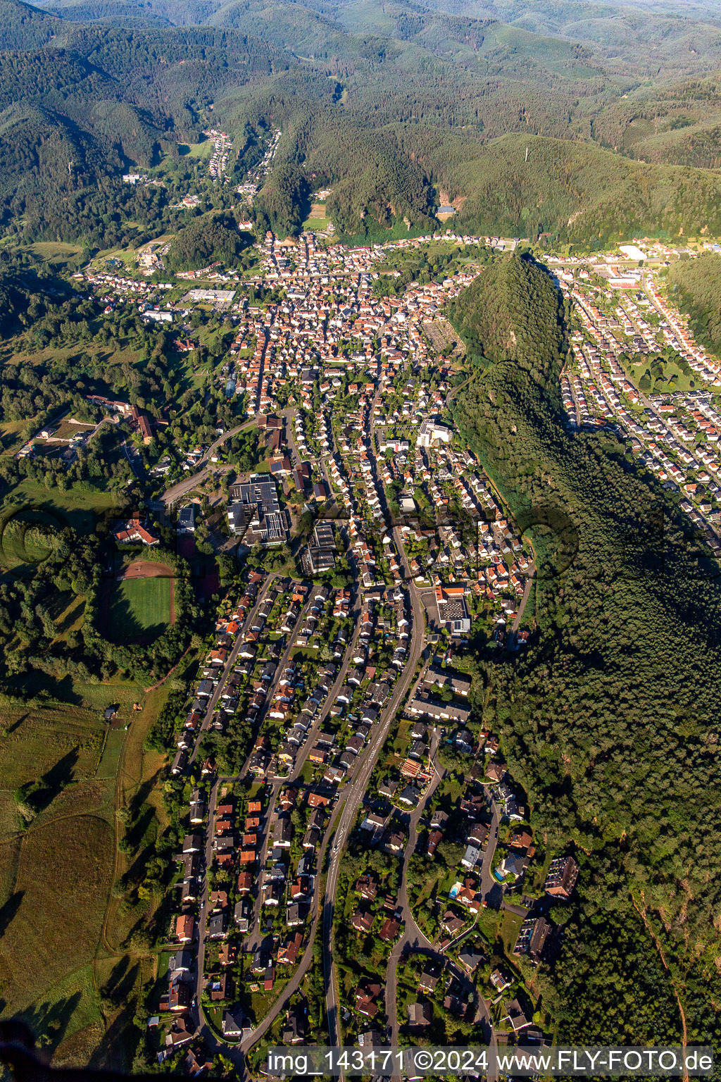 Oblique view of From the northwest in Dahn in the state Rhineland-Palatinate, Germany