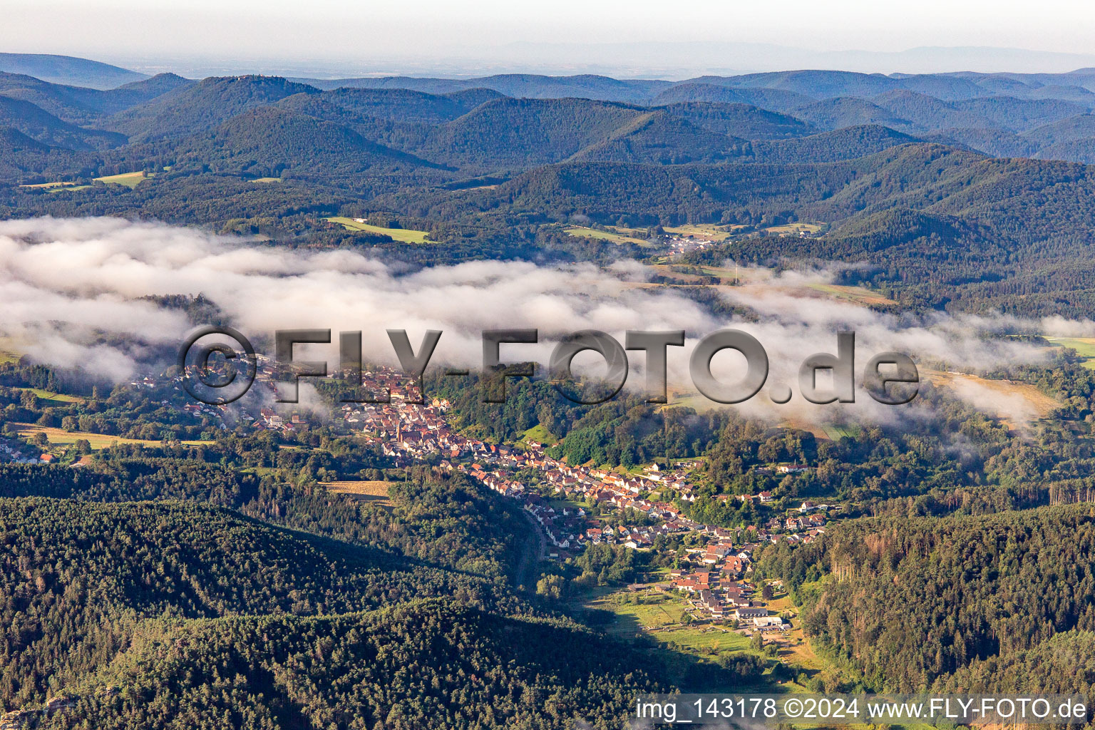 Place under clouds in Bruchweiler-Bärenbach in the state Rhineland-Palatinate, Germany