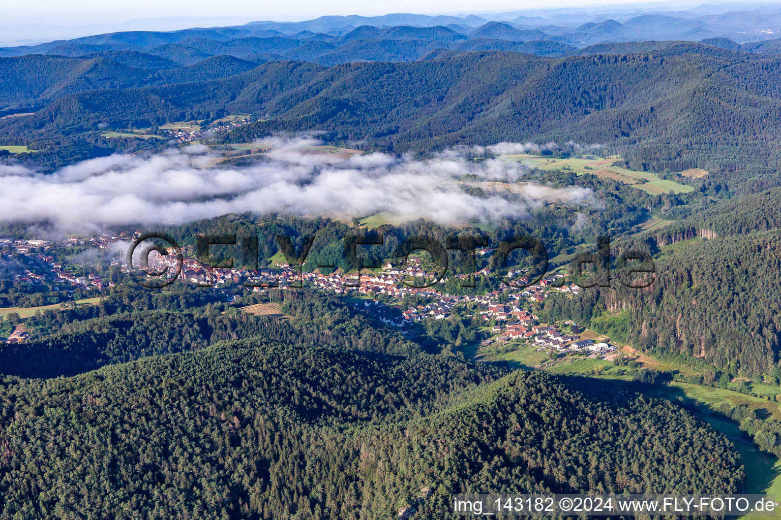 Place under clouds from north in Bruchweiler-Bärenbach in the state Rhineland-Palatinate, Germany