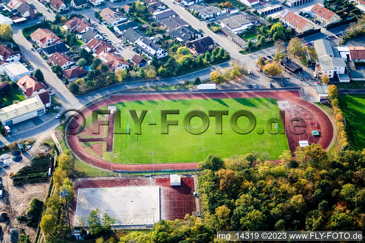Ketsch in the state Baden-Wuerttemberg, Germany from a drone