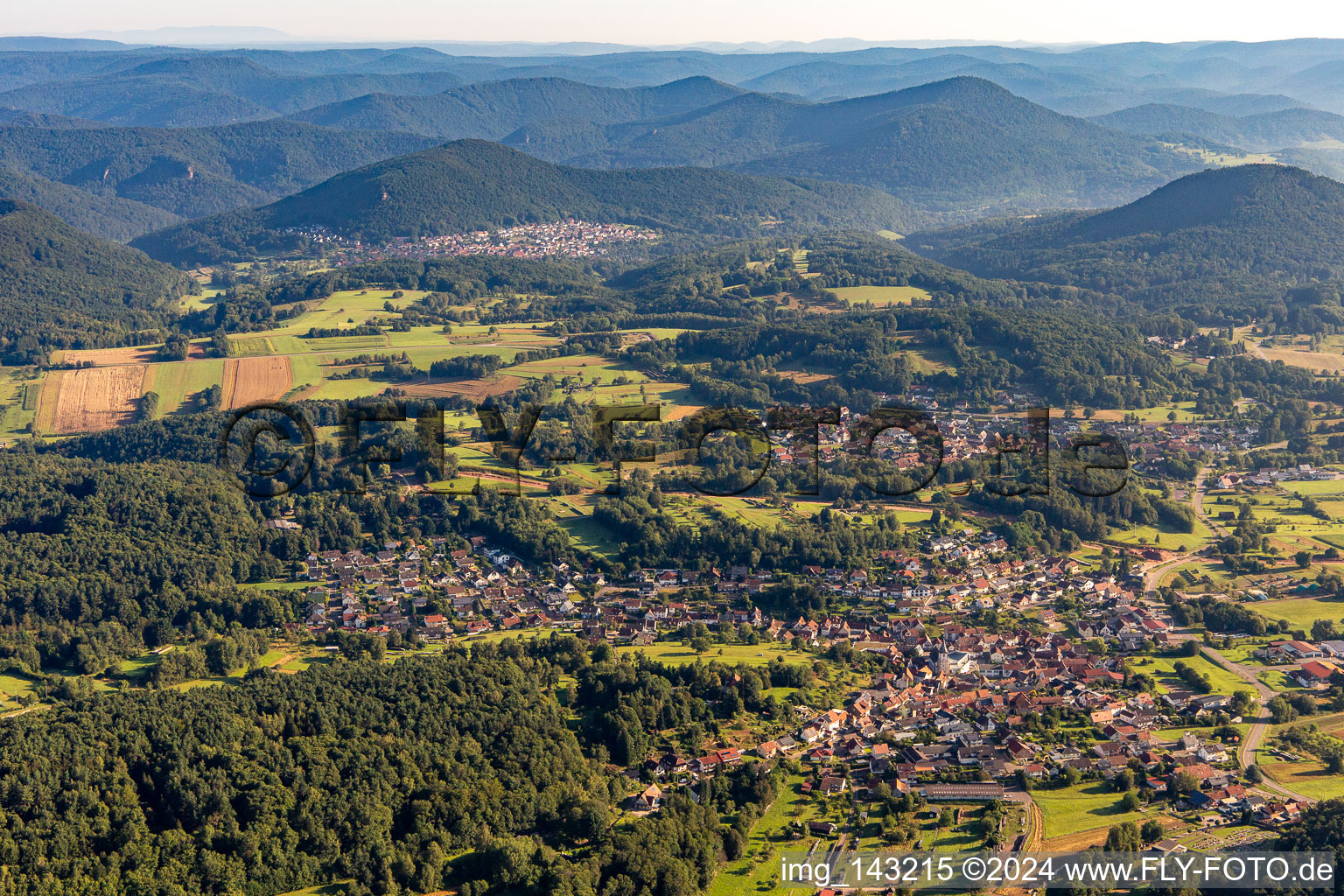 Aerial photograpy of District Gossersweiler in Gossersweiler-Stein in the state Rhineland-Palatinate, Germany