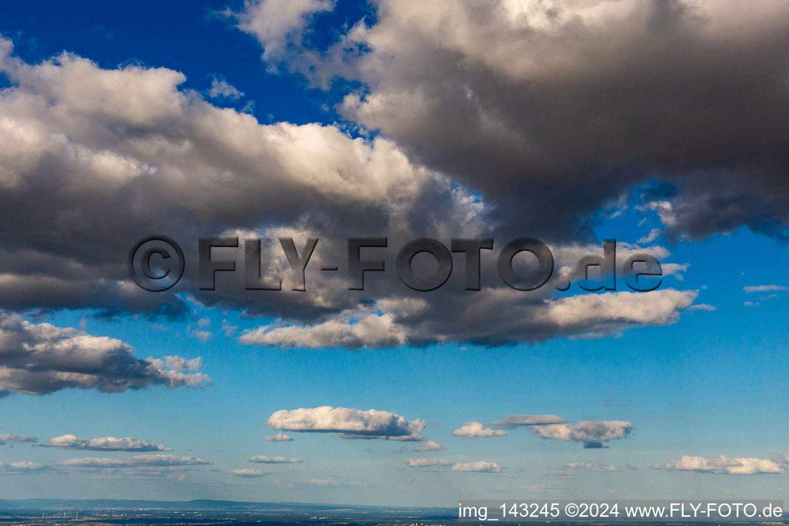 Sky and clouds over the Southern Palatinate in Offenbach an der Queich in the state Rhineland-Palatinate, Germany