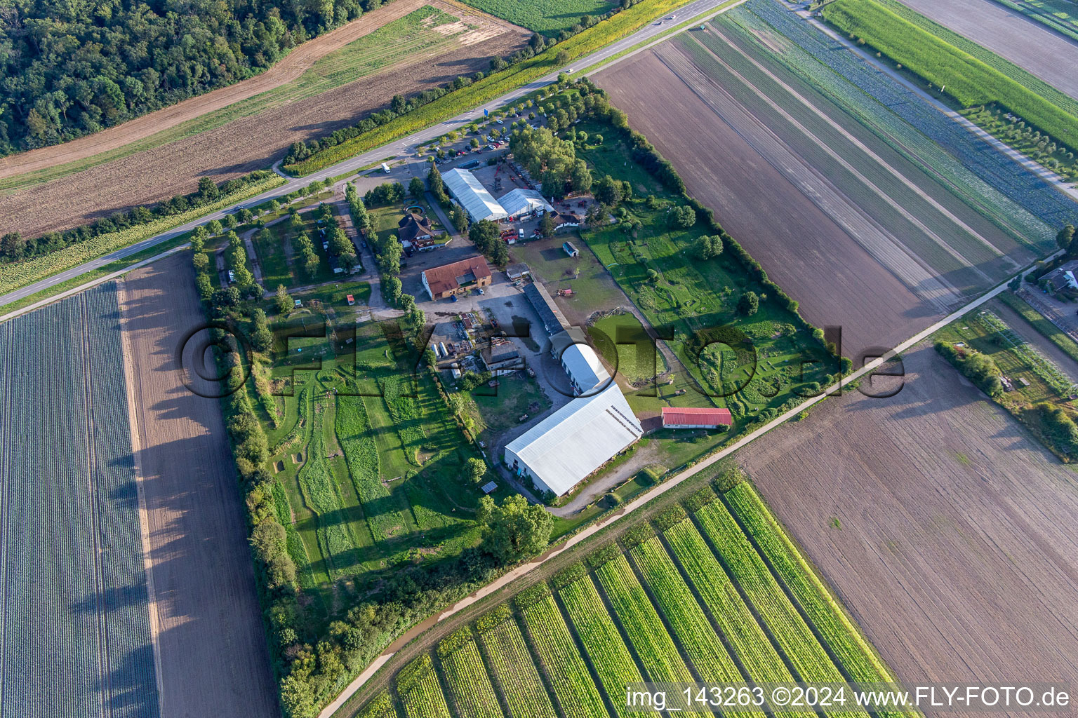 Aerial photograpy of Footgolf Park Südpfalz at Adamshof in Kandel in the state Rhineland-Palatinate, Germany