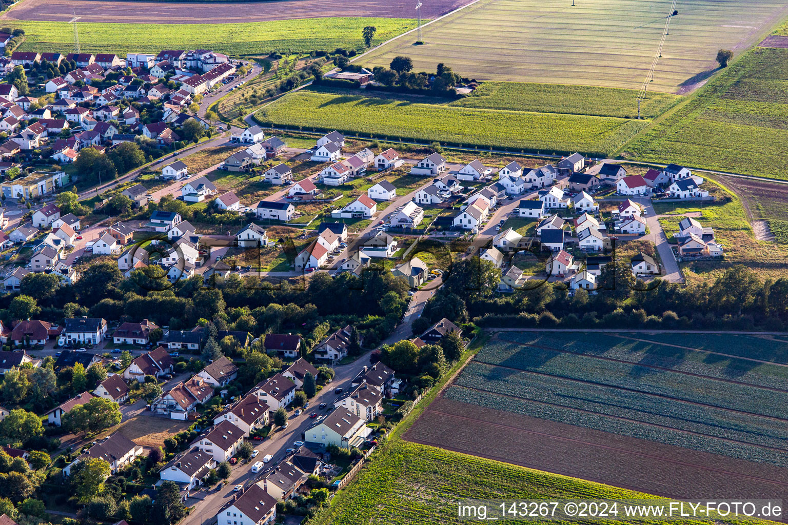 New development area K2 from the east in Kandel in the state Rhineland-Palatinate, Germany