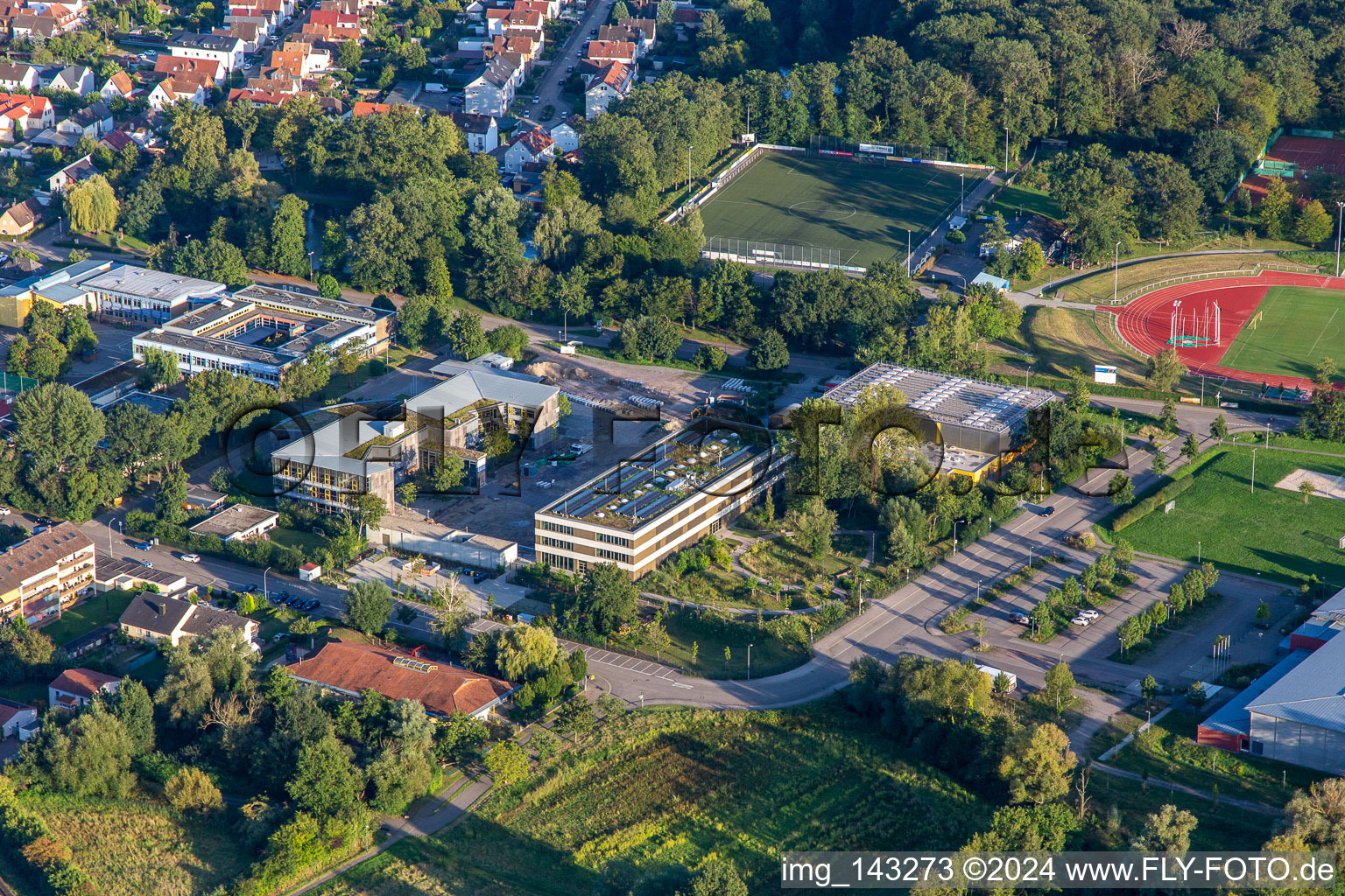 IGS Kandel with new building and after demolition of the old buildings in Kandel in the state Rhineland-Palatinate, Germany
