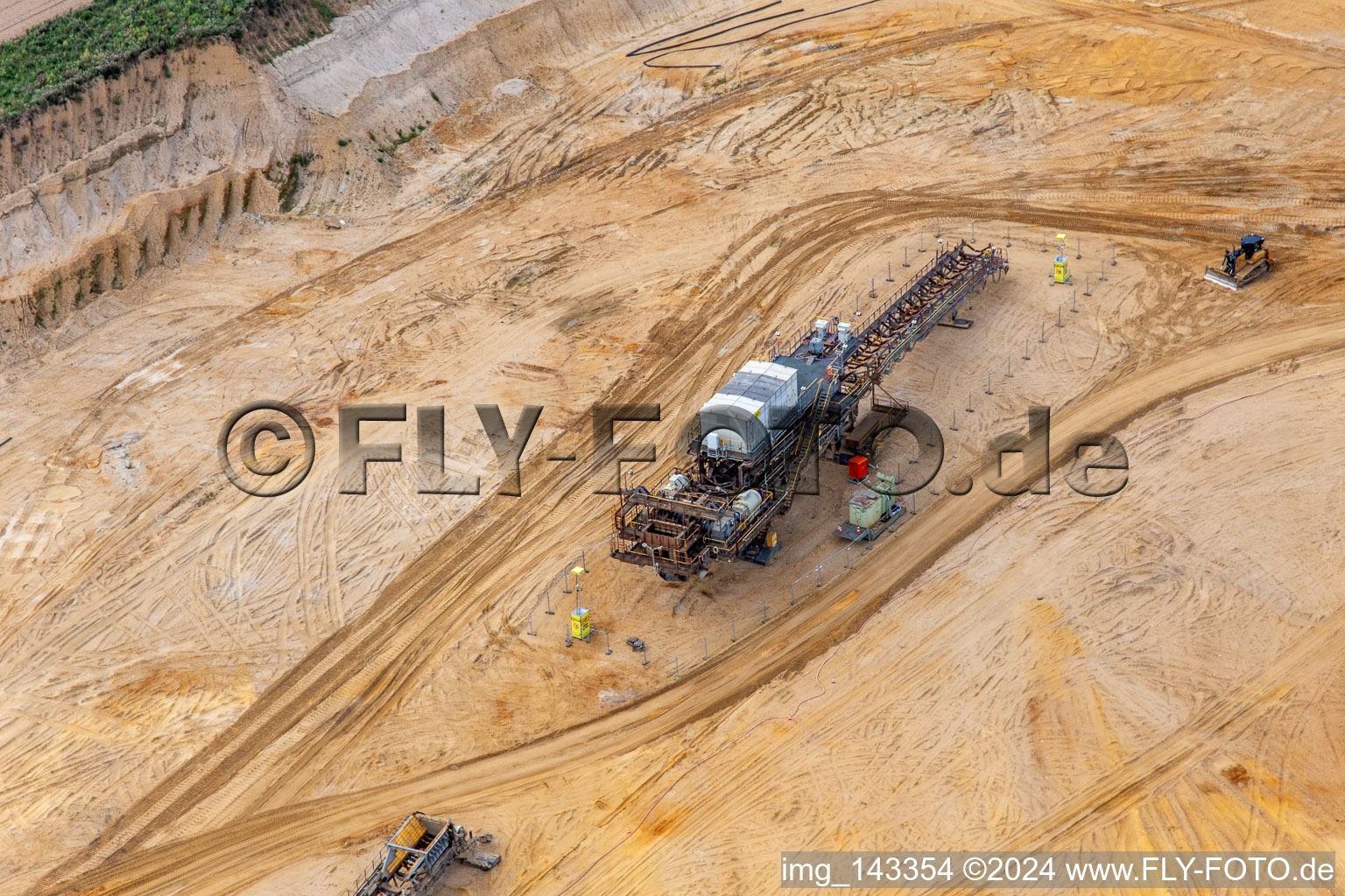 Part of a conveyor belt in the Garzweiler open-cast lignite mine in the district Immerath in Erkelenz in the state North Rhine-Westphalia, Germany