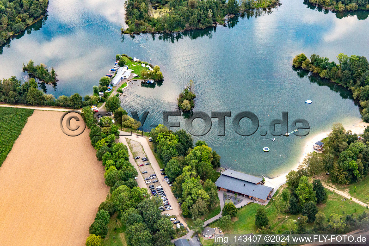 BBC Brachelen Boat Club and Aloha Beach House at Kapbusch Lake in the district Brachelen in Hückelhoven in the state North Rhine-Westphalia, Germany
