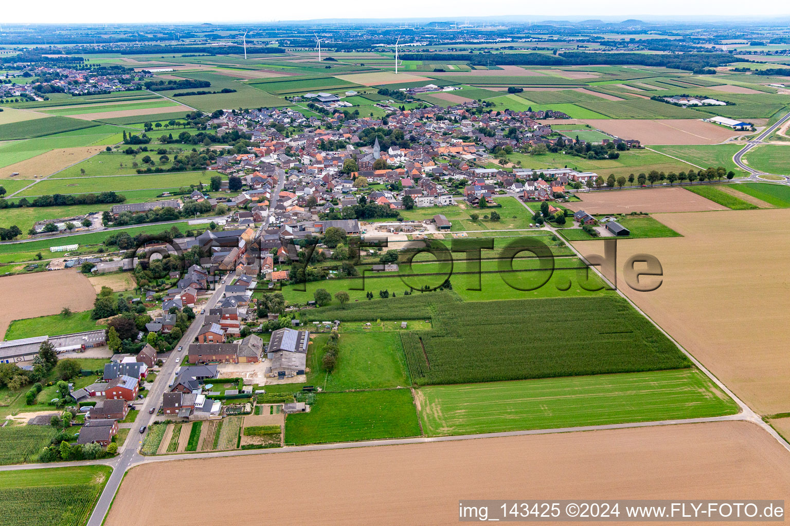 Town from the north in the district Waldenrath in Heinsberg in the state North Rhine-Westphalia, Germany
