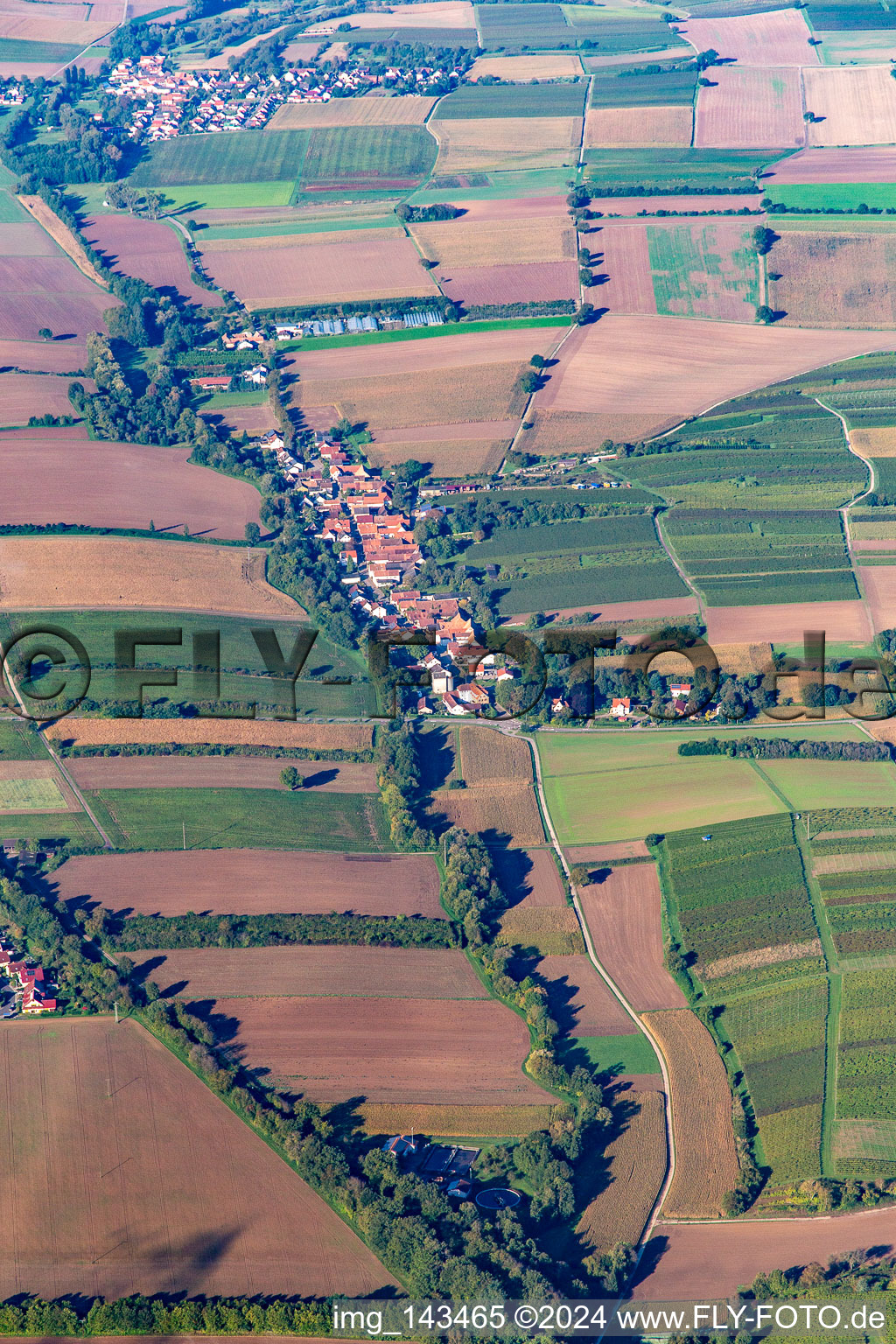 Aerial photograpy of From the east in Vollmersweiler in the state Rhineland-Palatinate, Germany