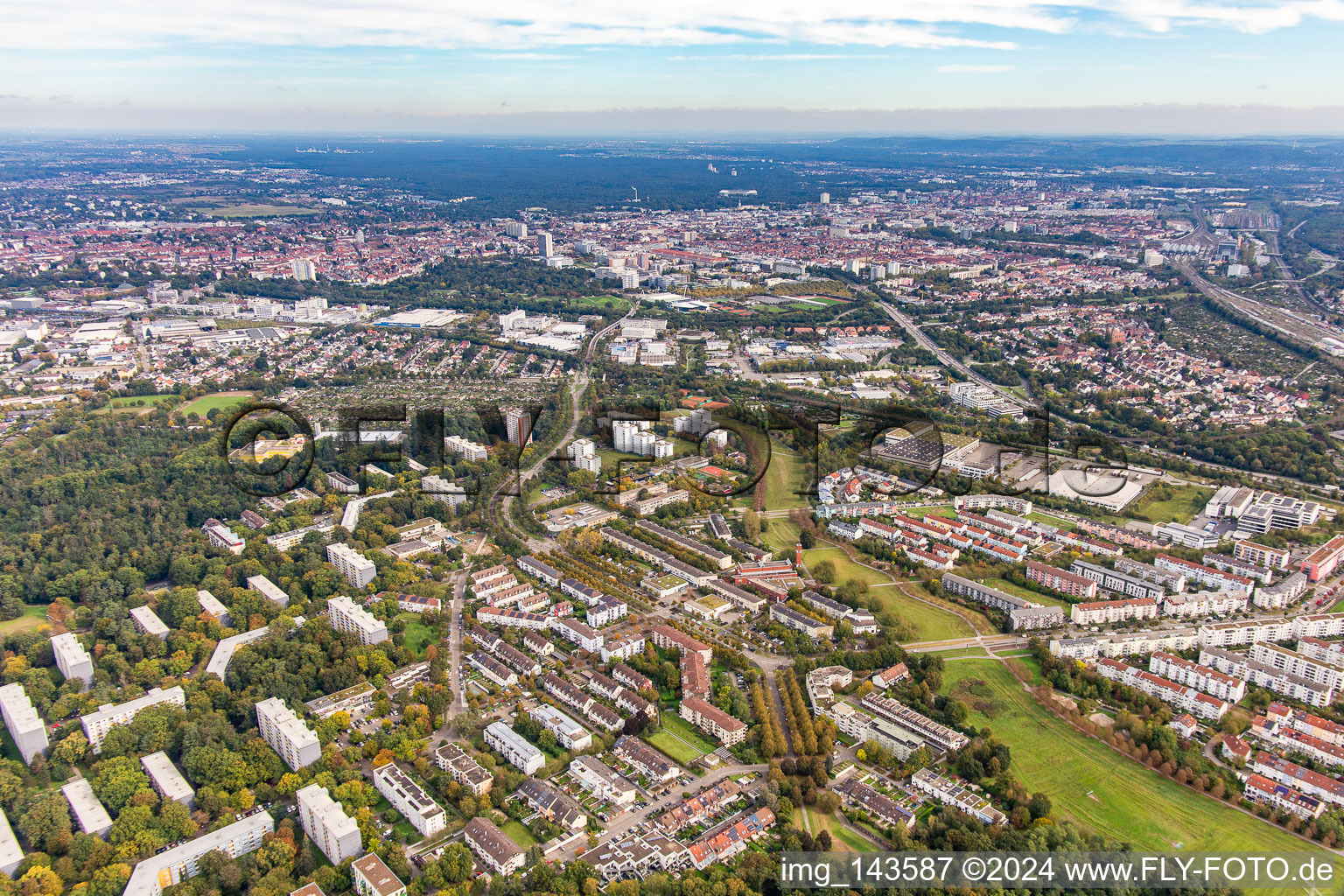 Eugen-Geck-Straße in the district Oberreut in Karlsruhe in the state Baden-Wuerttemberg, Germany