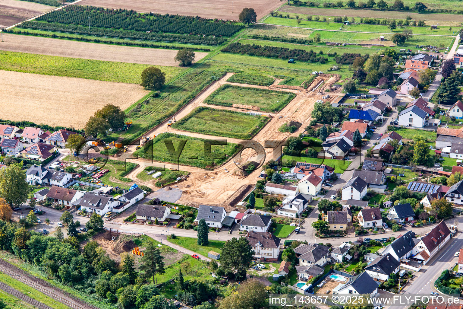 Development of the new development area Im Kirschgarten in Winden in the state Rhineland-Palatinate, Germany