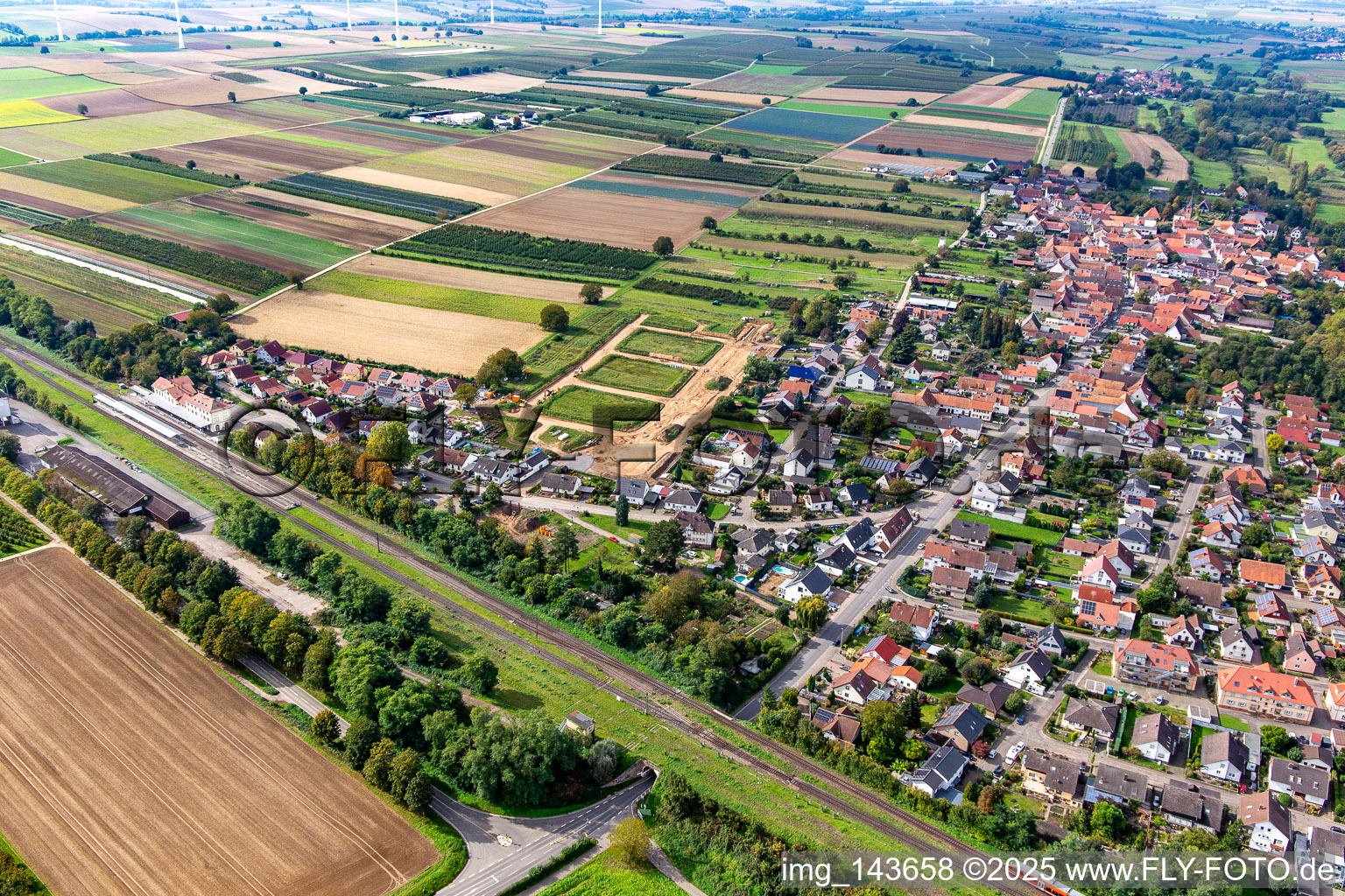 New development area Im Kirschgarten near the train station is under development in Winden in the state Rhineland-Palatinate, Germany