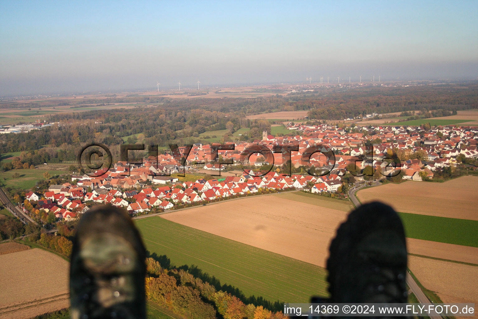 Steinweiler in the state Rhineland-Palatinate, Germany out of the air