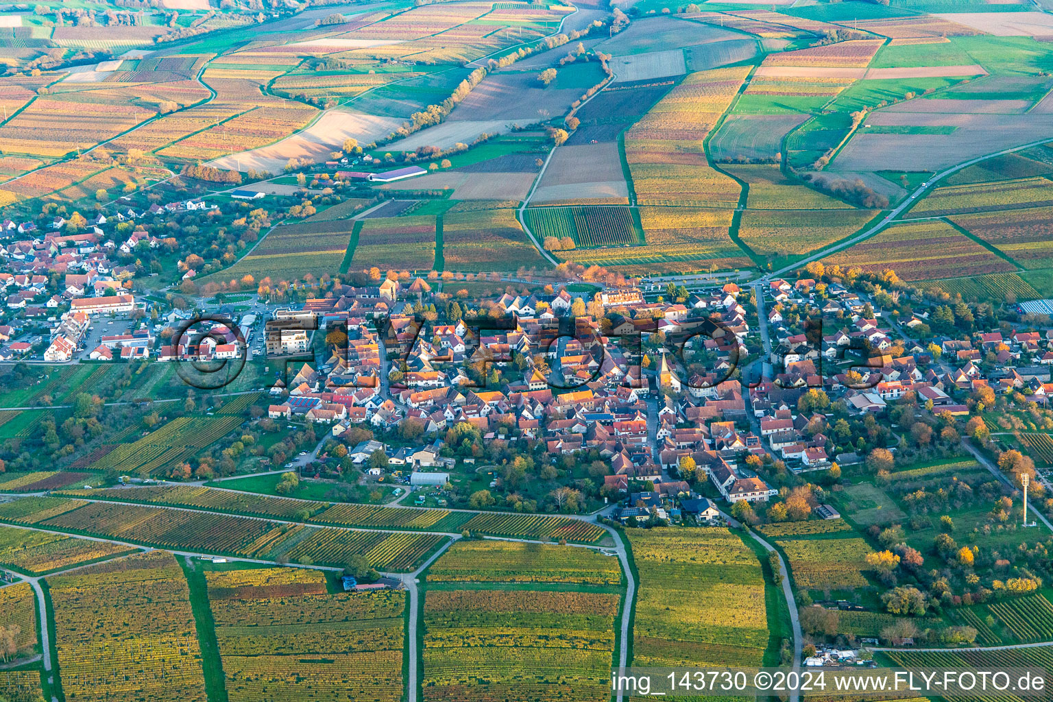 Wissembourg in the state Bas-Rhin, France seen from above