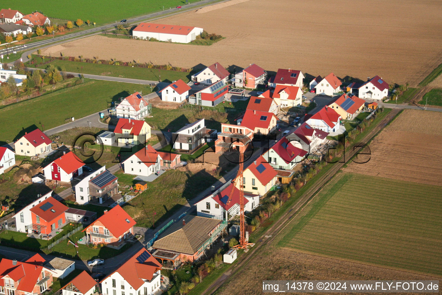 Steinweiler in the state Rhineland-Palatinate, Germany viewn from the air