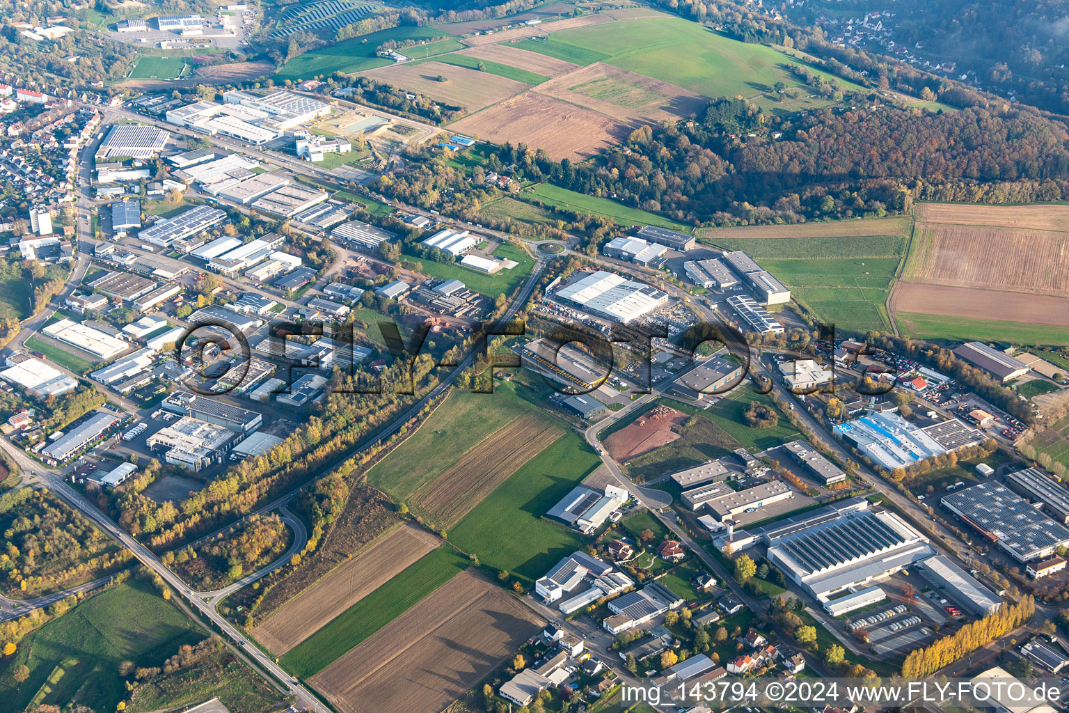 Industrial area Blocksbergstraße and Rheinstr in Pirmasens in the state Rhineland-Palatinate, Germany