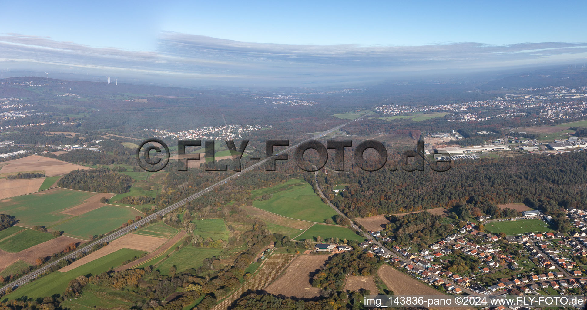 Route of the A6 motorway between Kirkel and Bexbach in the district Altstadt in Kirkel in the state Saarland, Germany