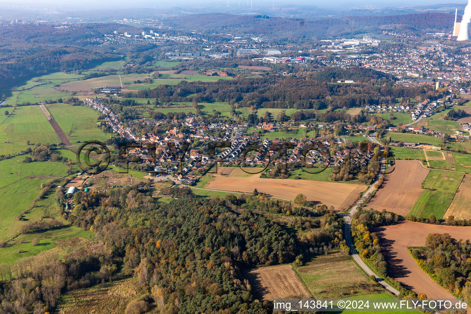 Town from the south in the district Niederbexbach in Bexbach in the state Saarland, Germany