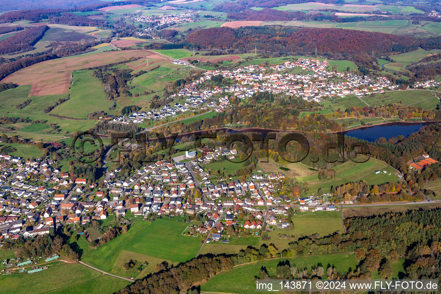 Ohmbachsee in the district Sand in Schönenberg-Kübelberg in the state Rhineland-Palatinate, Germany