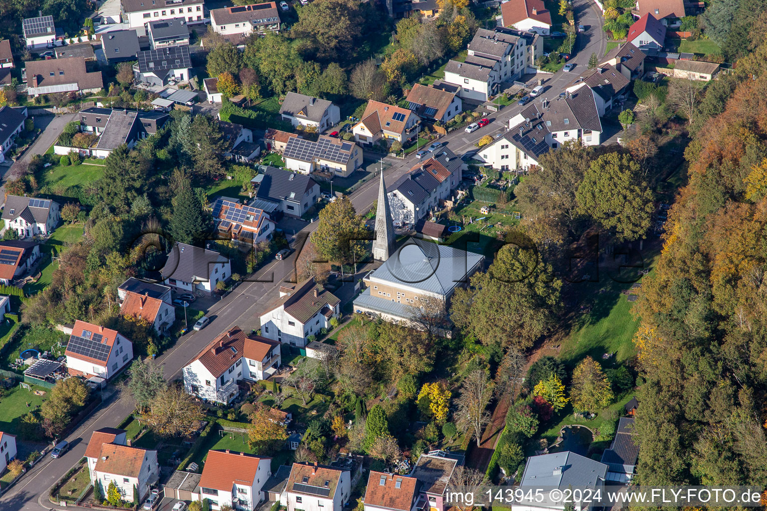 Church in Marienstraße in the Schwarzenacker district in the district Einöd in Homburg in the state Saarland, Germany