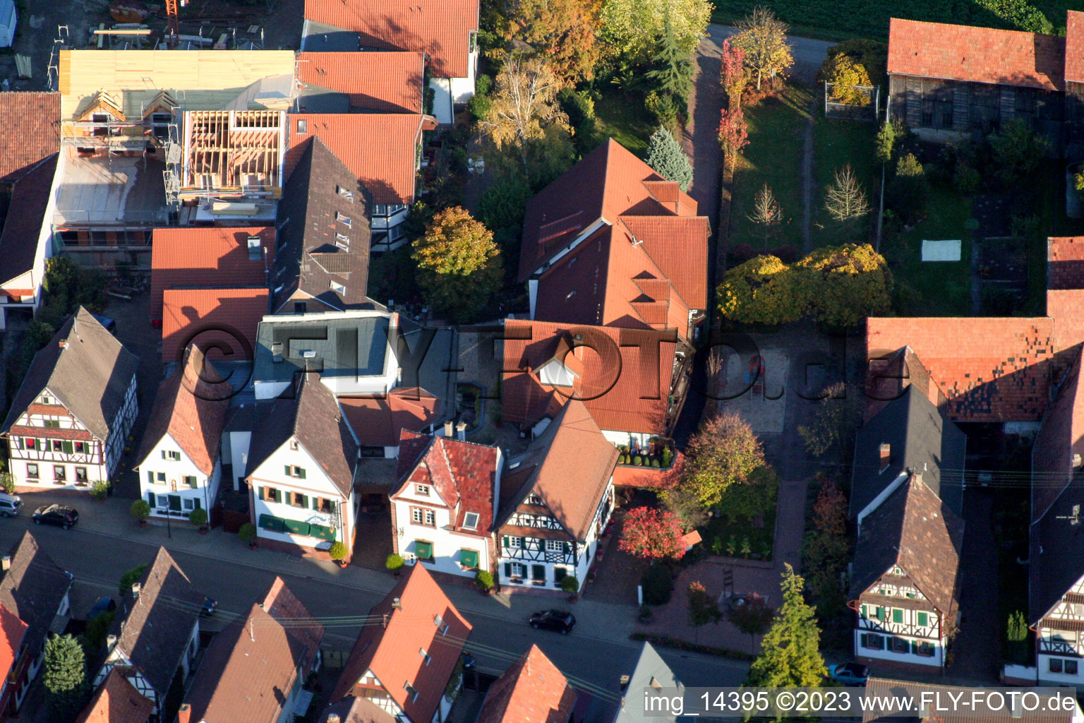 District Hayna in Herxheim bei Landau in the state Rhineland-Palatinate, Germany from the drone perspective