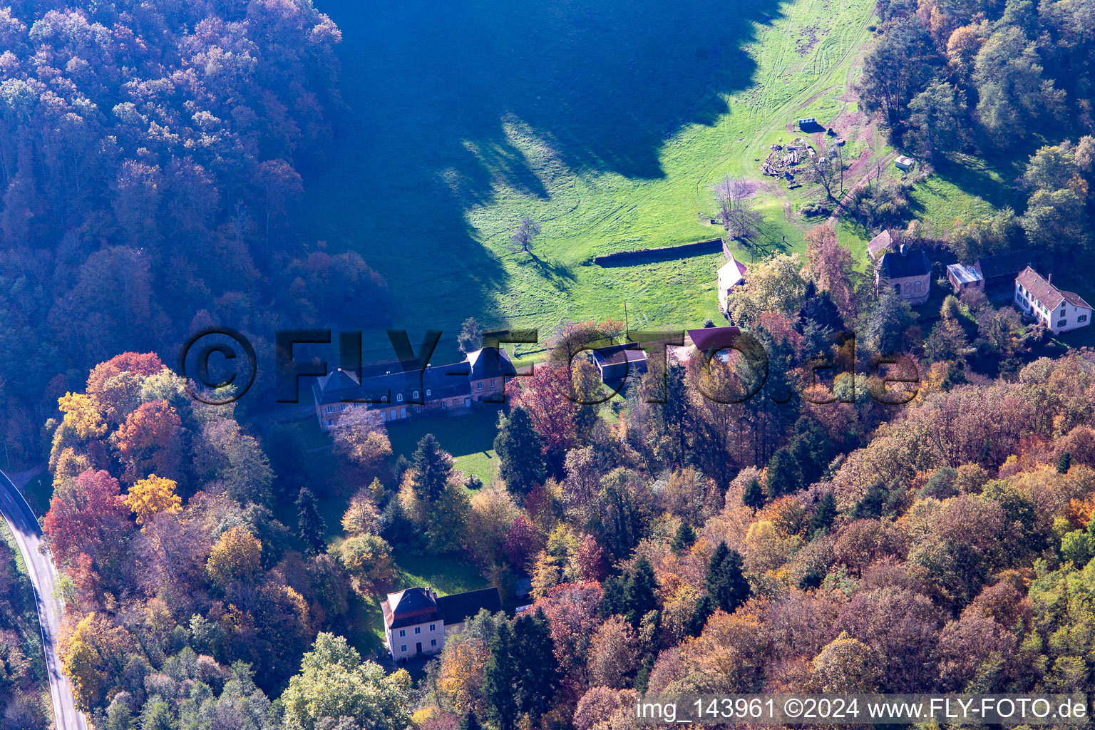 Walpurgis Chapel at Gutenbrunnen Castle in the Bittensbach Valley in the district Wörschweiler in Homburg in the state Saarland, Germany