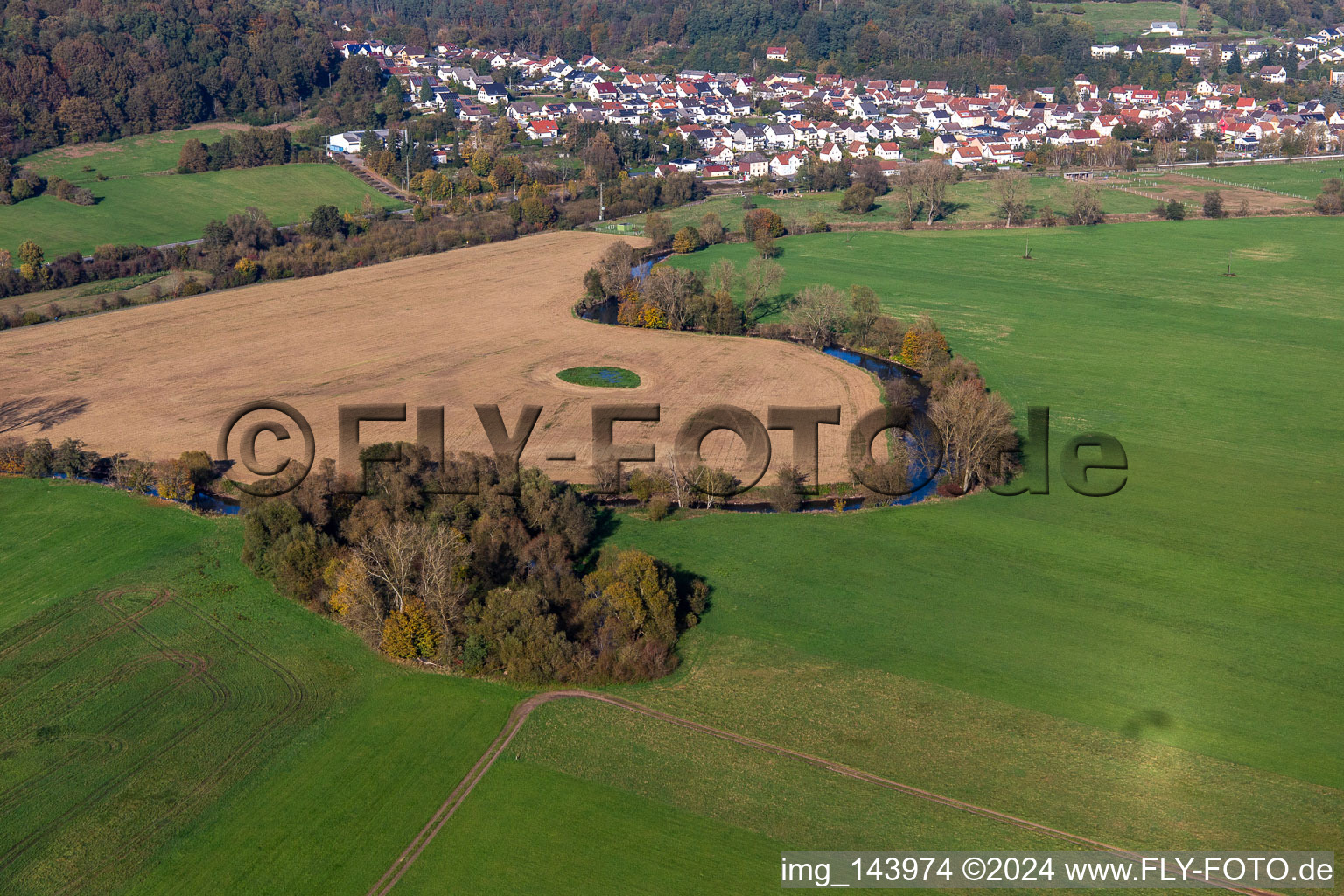 Floodplains on the Blies in the district Bierbach in Blieskastel in the state Saarland, Germany