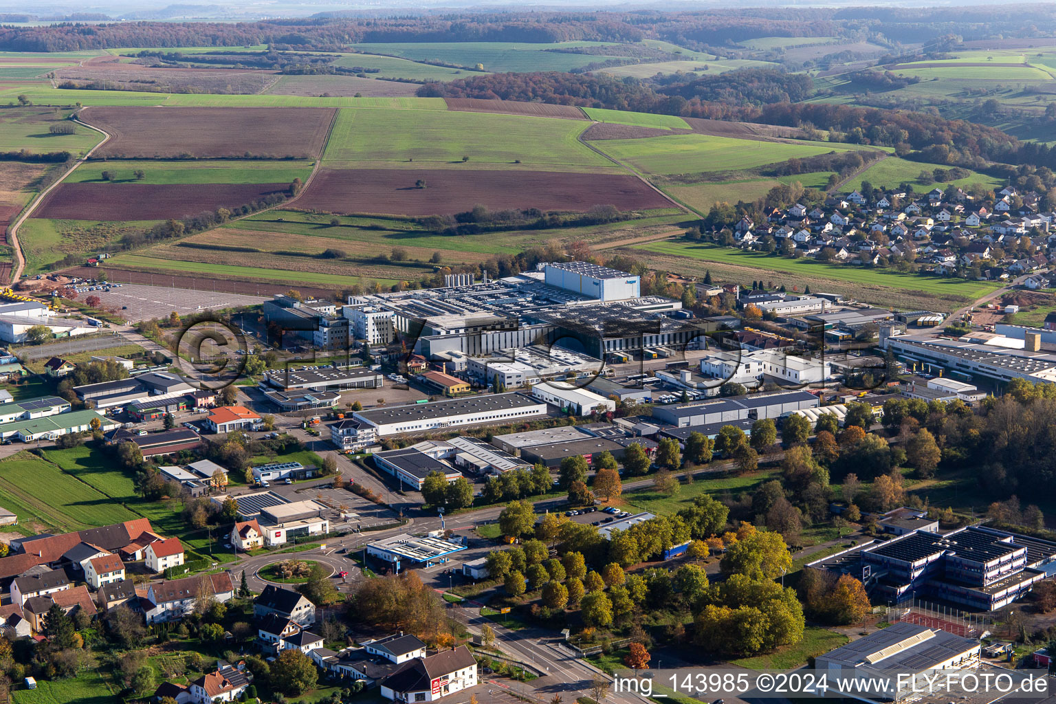 Industrial area in the Krummenäckern in the district Webenheim in Blieskastel in the state Saarland, Germany