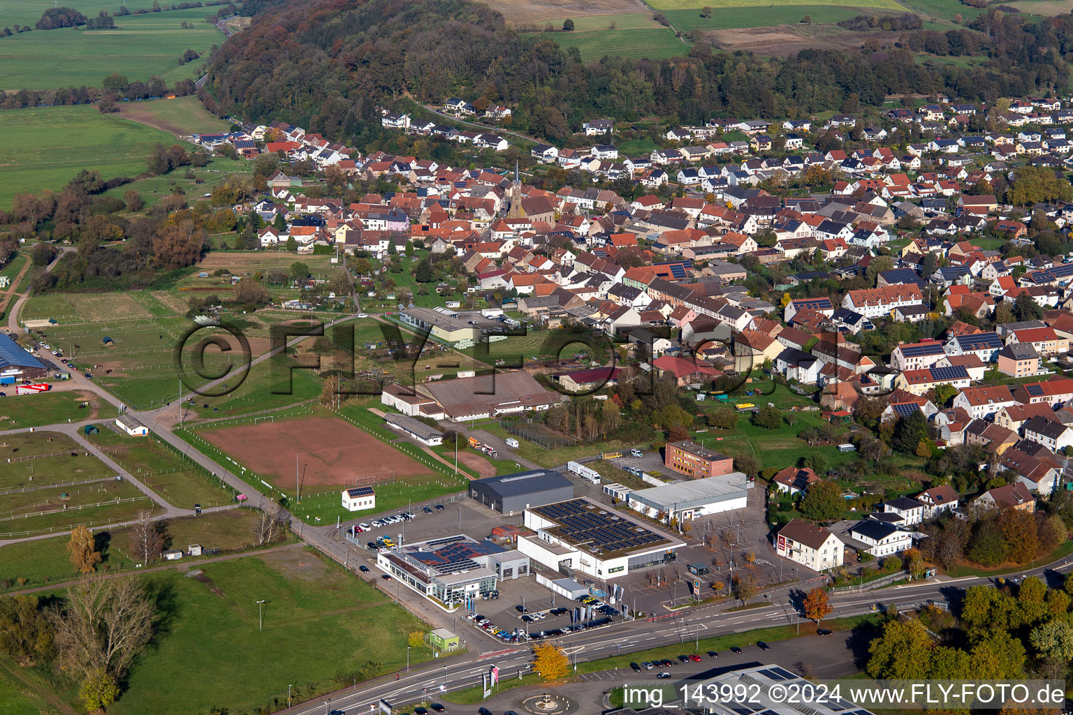 From the southwest in the district Webenheim in Blieskastel in the state Saarland, Germany