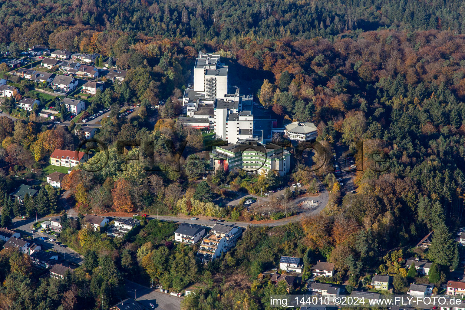 Aerial view of MEDICLIN Bliestal Clinics and MEDICLIN Senior Residence Auf dem Bellem in the district Lautzkirchen in Blieskastel in the state Saarland, Germany