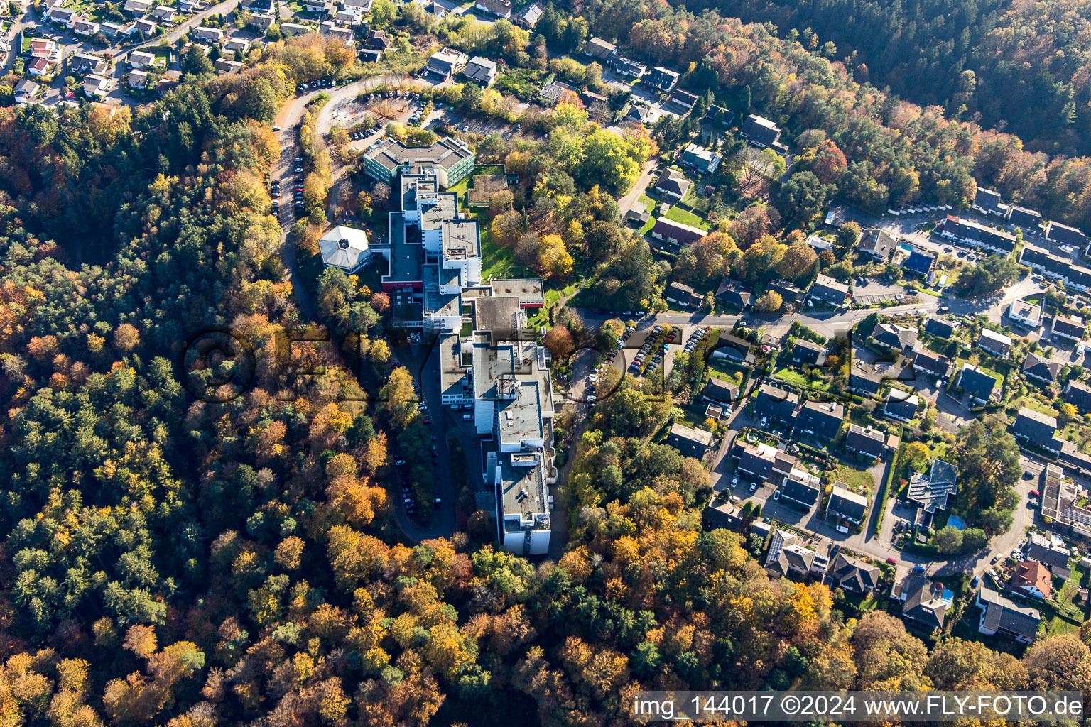 Oblique view of MEDICLIN Bliestal Clinics and MEDICLIN Senior Residence Auf dem Bellem in the district Lautzkirchen in Blieskastel in the state Saarland, Germany
