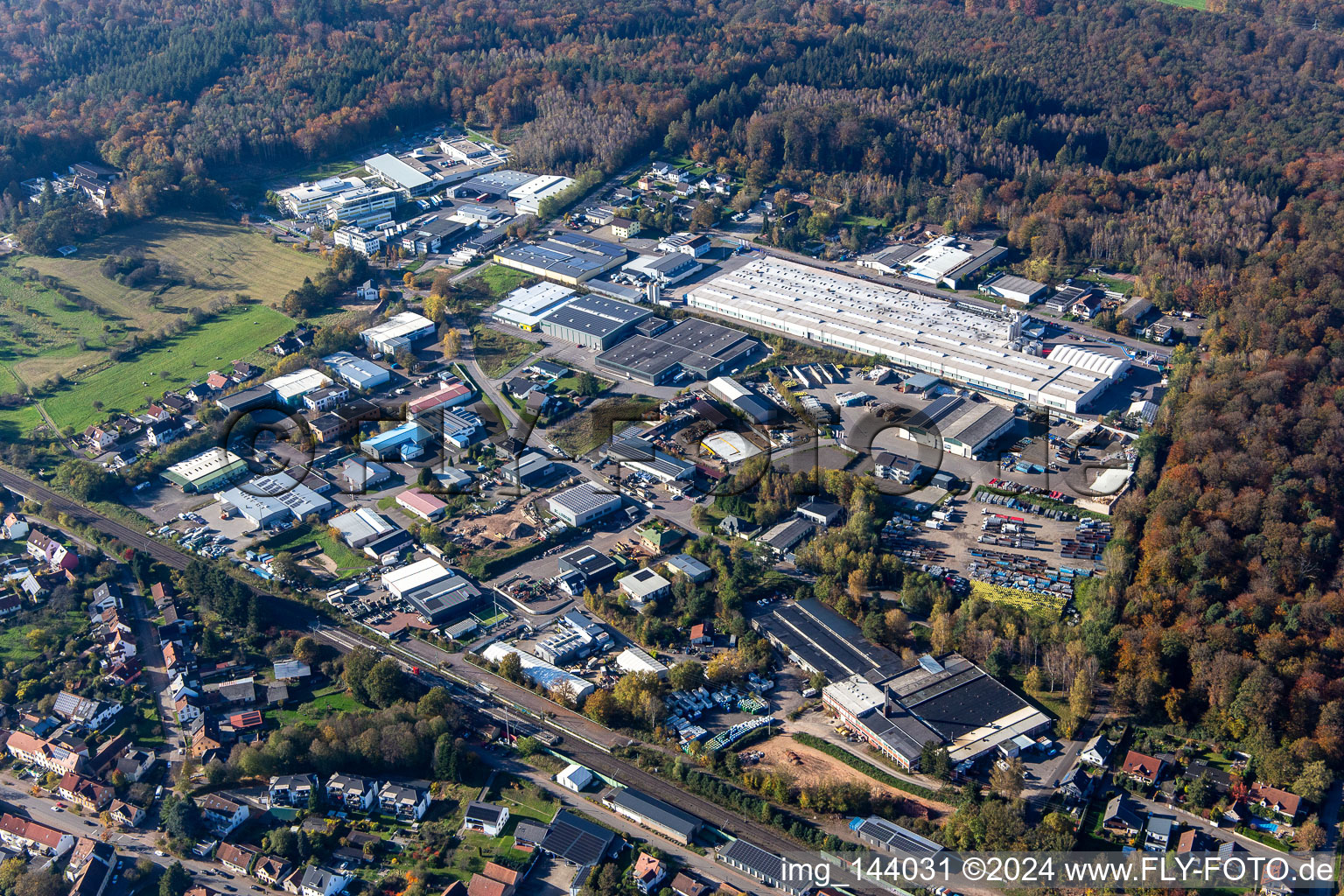 Aerial view of MEG Kirkel GmbH in the district Kirkel-Neuhäusel in Kirkel in the state Saarland, Germany