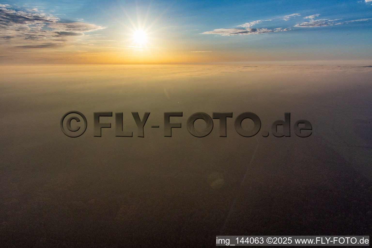 Evening mist over the Bienwald in the district Büchelberg in Wörth am Rhein in the state Rhineland-Palatinate, Germany