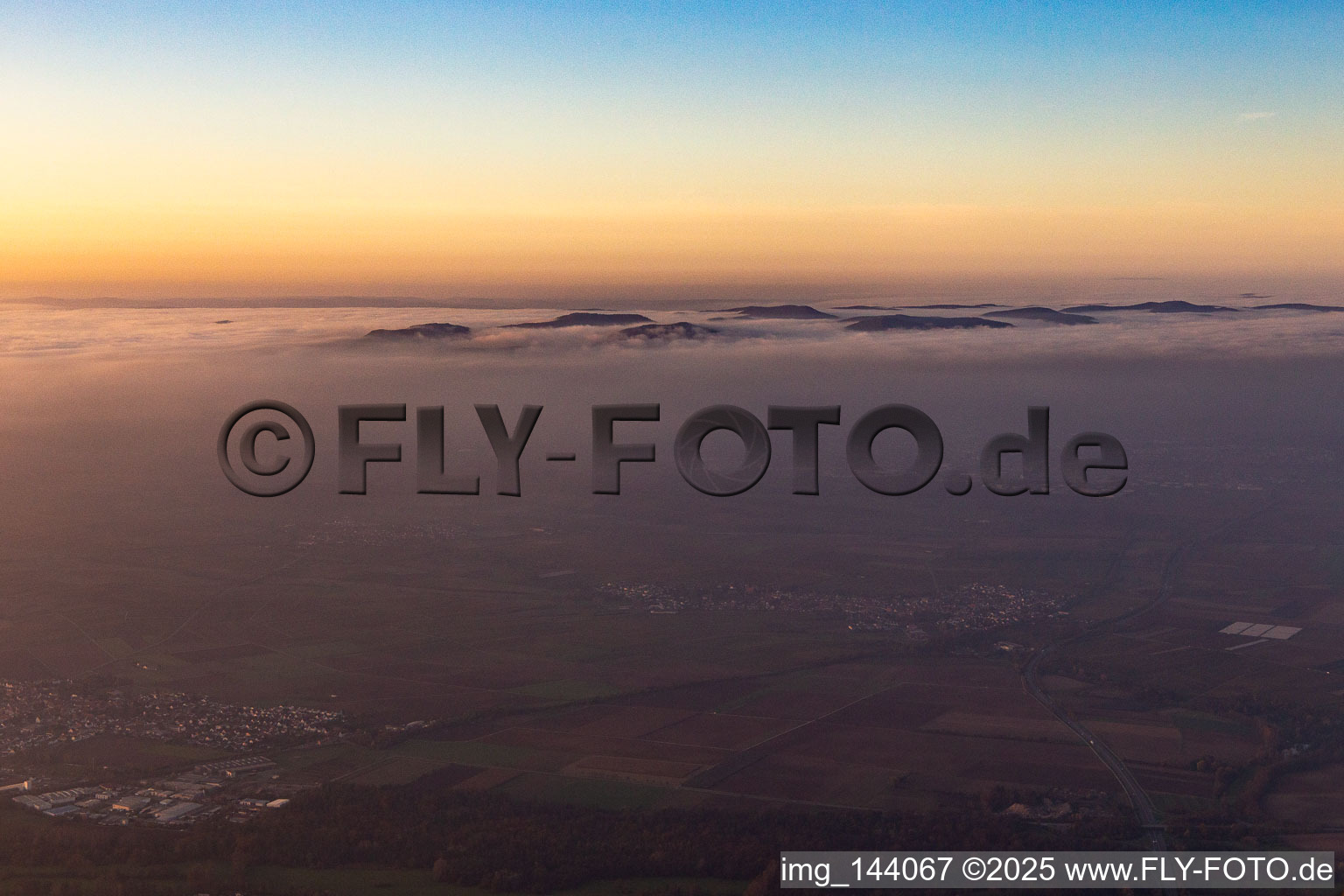 Aerial photograpy of Dernbach in the state Rhineland-Palatinate, Germany