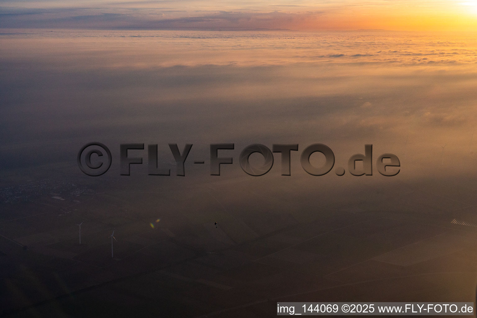 Aerial photograpy of Minfeld in the state Rhineland-Palatinate, Germany