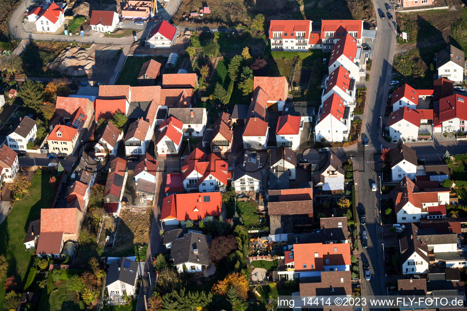 Aerial photograpy of District Herxheim in Herxheim bei Landau in the state Rhineland-Palatinate, Germany