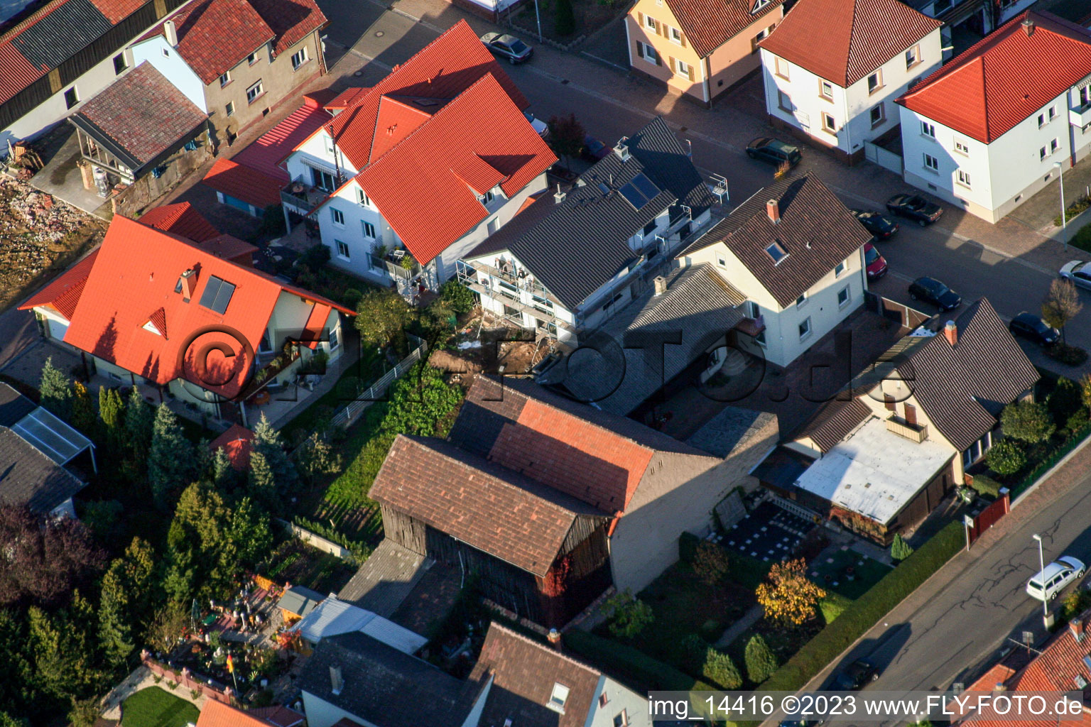 District Herxheim in Herxheim bei Landau in the state Rhineland-Palatinate, Germany from above