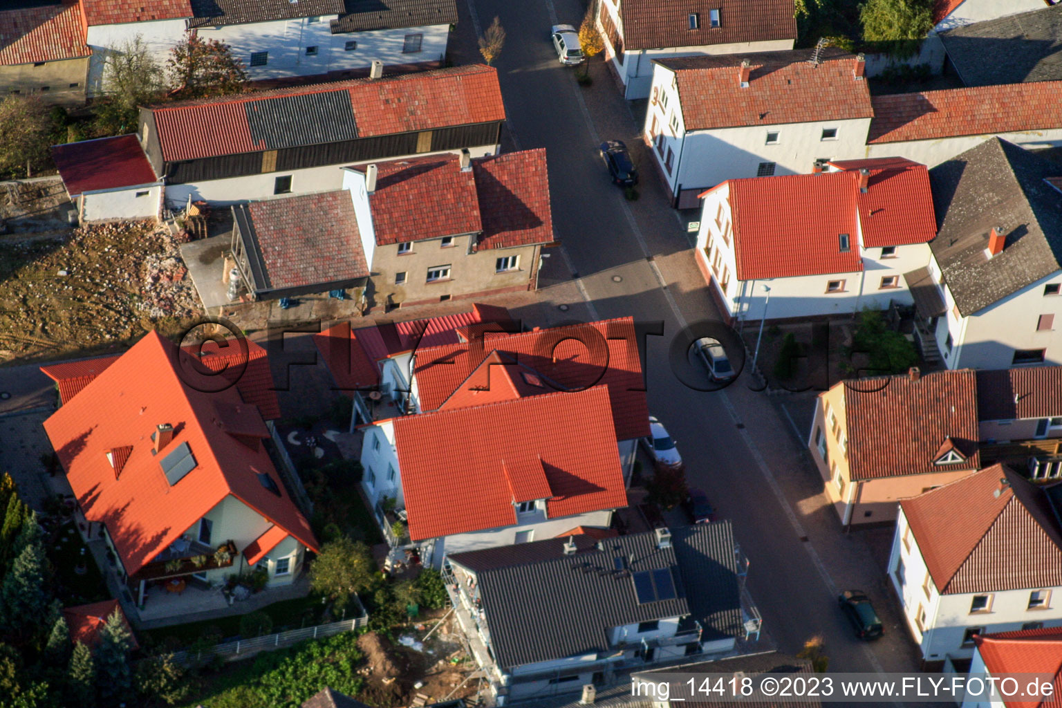 District Herxheim in Herxheim bei Landau in the state Rhineland-Palatinate, Germany seen from above