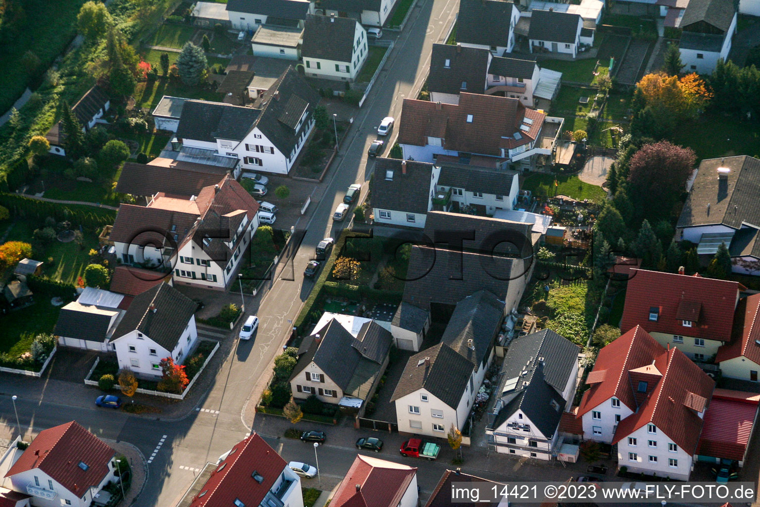 Bird's eye view of District Herxheim in Herxheim bei Landau in the state Rhineland-Palatinate, Germany