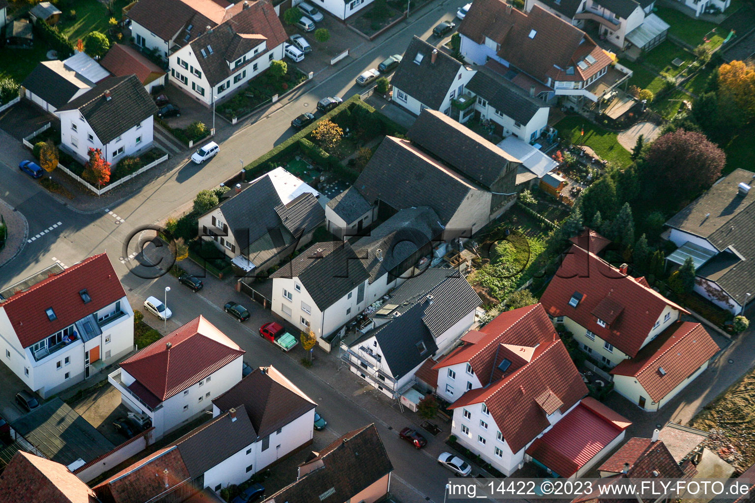 District Herxheim in Herxheim bei Landau in the state Rhineland-Palatinate, Germany viewn from the air