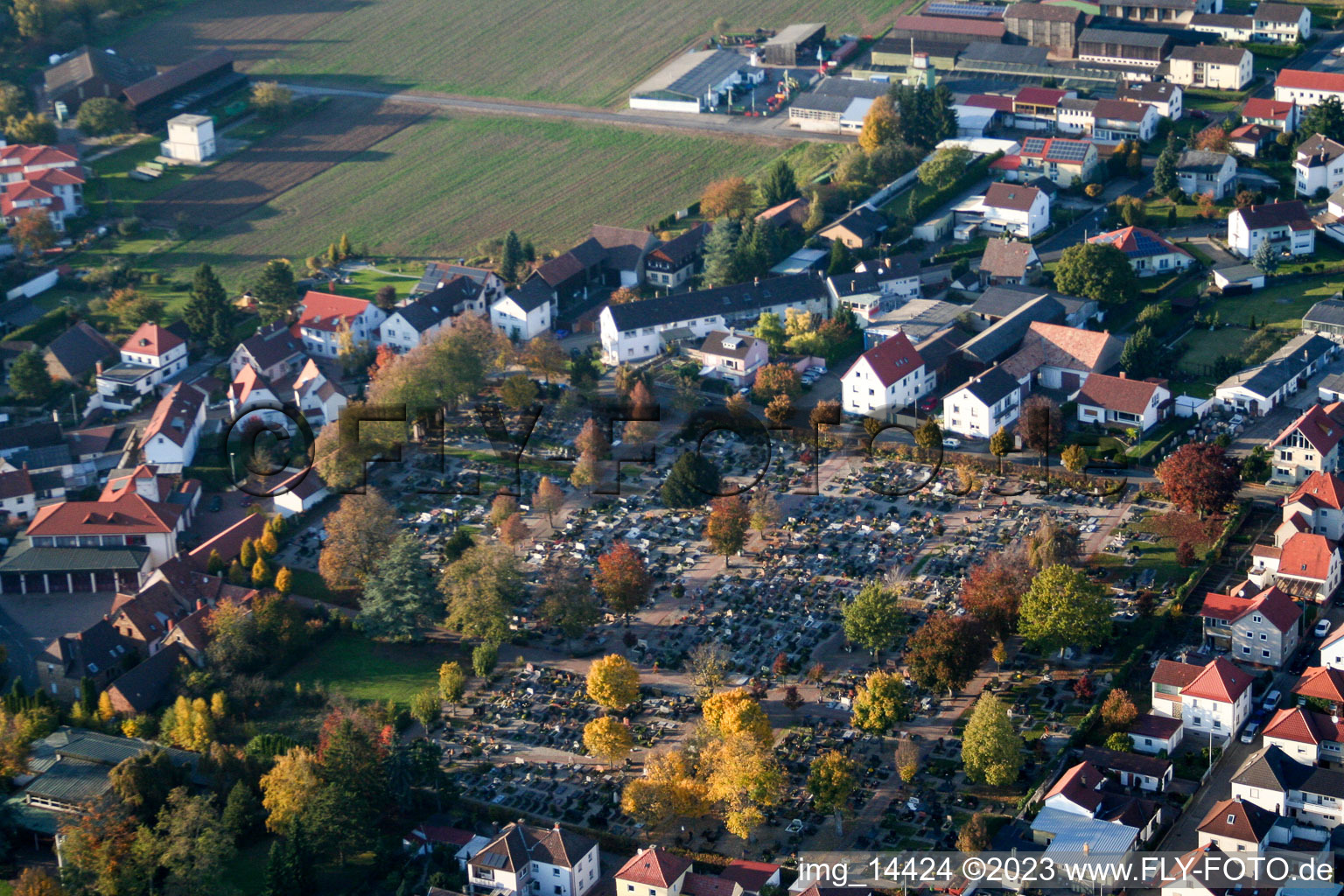 Drone recording of District Herxheim in Herxheim bei Landau/Pfalz in the state Rhineland-Palatinate, Germany