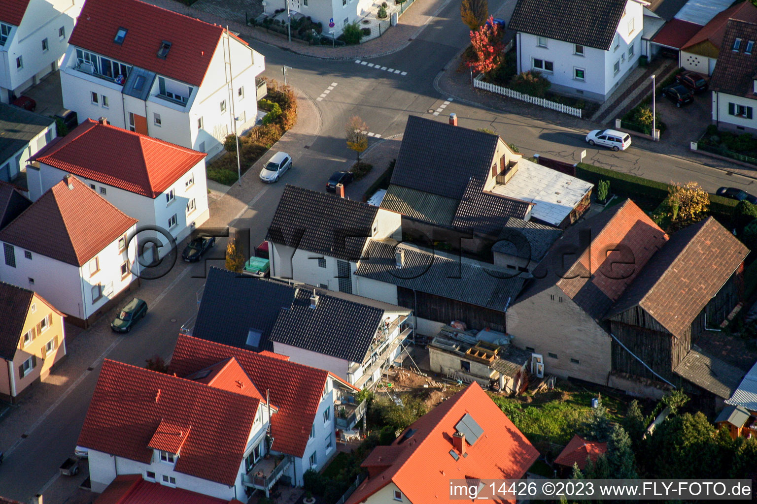 Drone image of District Herxheim in Herxheim bei Landau in the state Rhineland-Palatinate, Germany