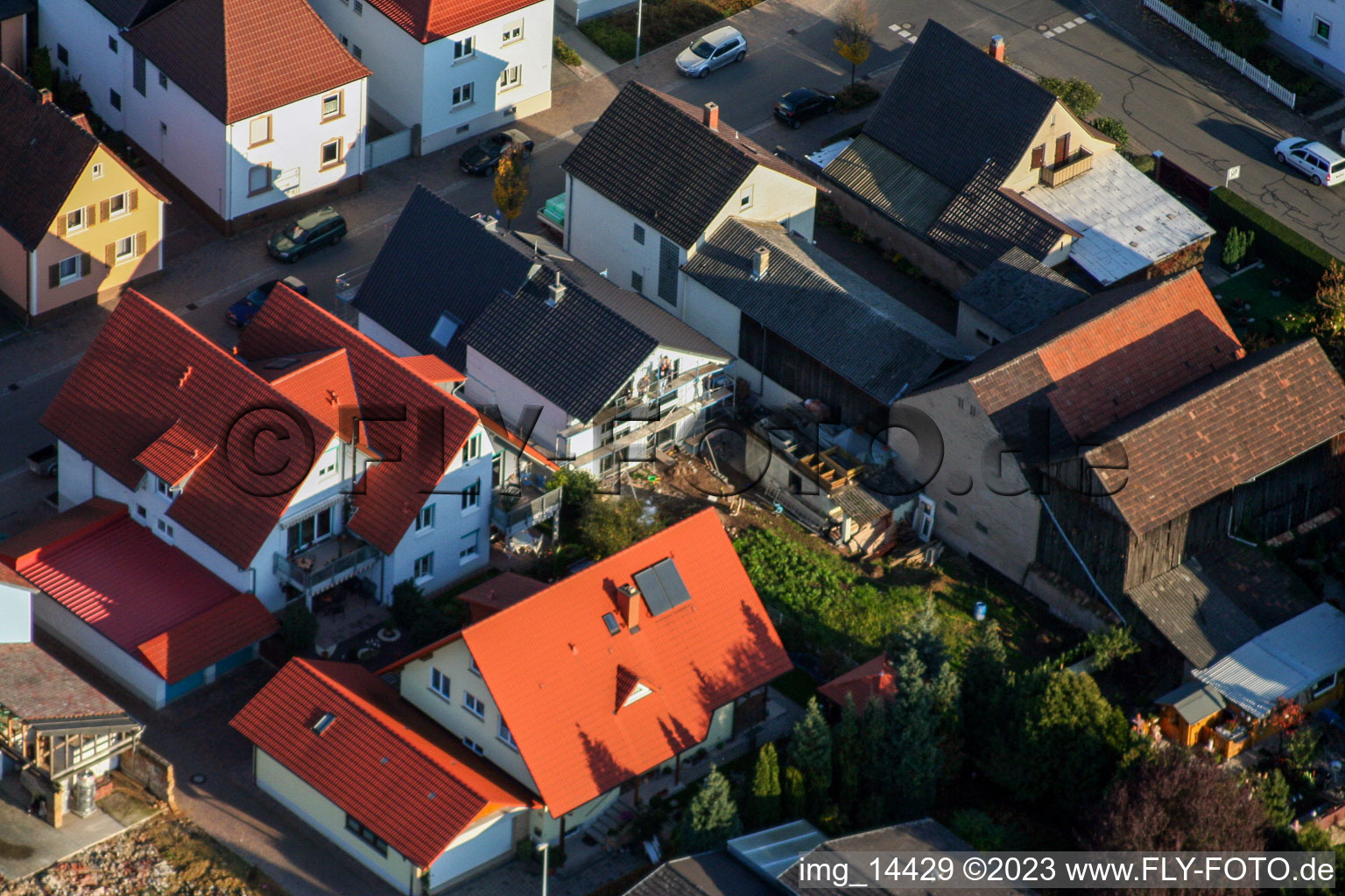 District Herxheim in Herxheim bei Landau in the state Rhineland-Palatinate, Germany from the drone perspective