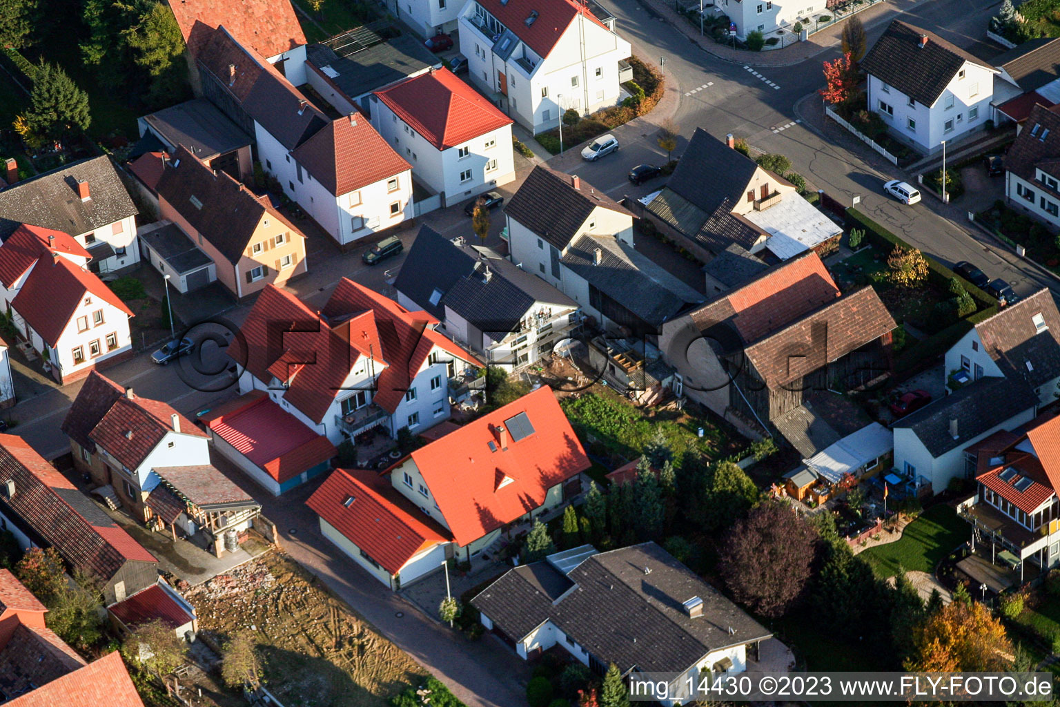 District Herxheim in Herxheim bei Landau in the state Rhineland-Palatinate, Germany from a drone