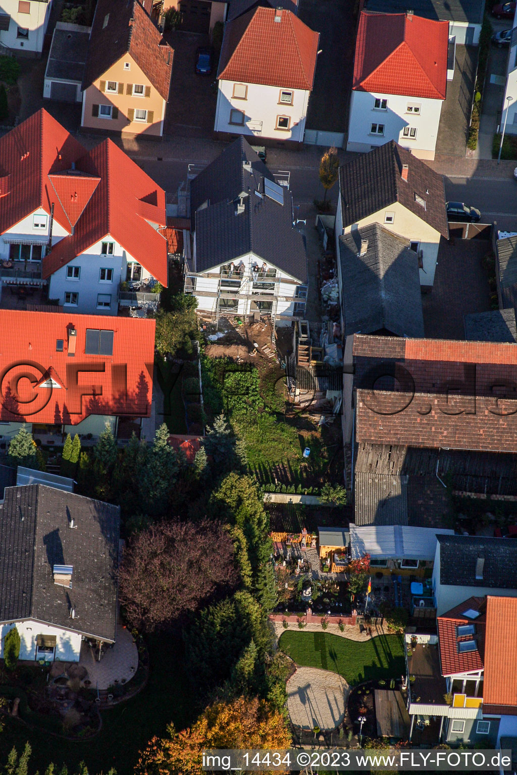 Aerial view of District Herxheim in Herxheim bei Landau/Pfalz in the state Rhineland-Palatinate, Germany