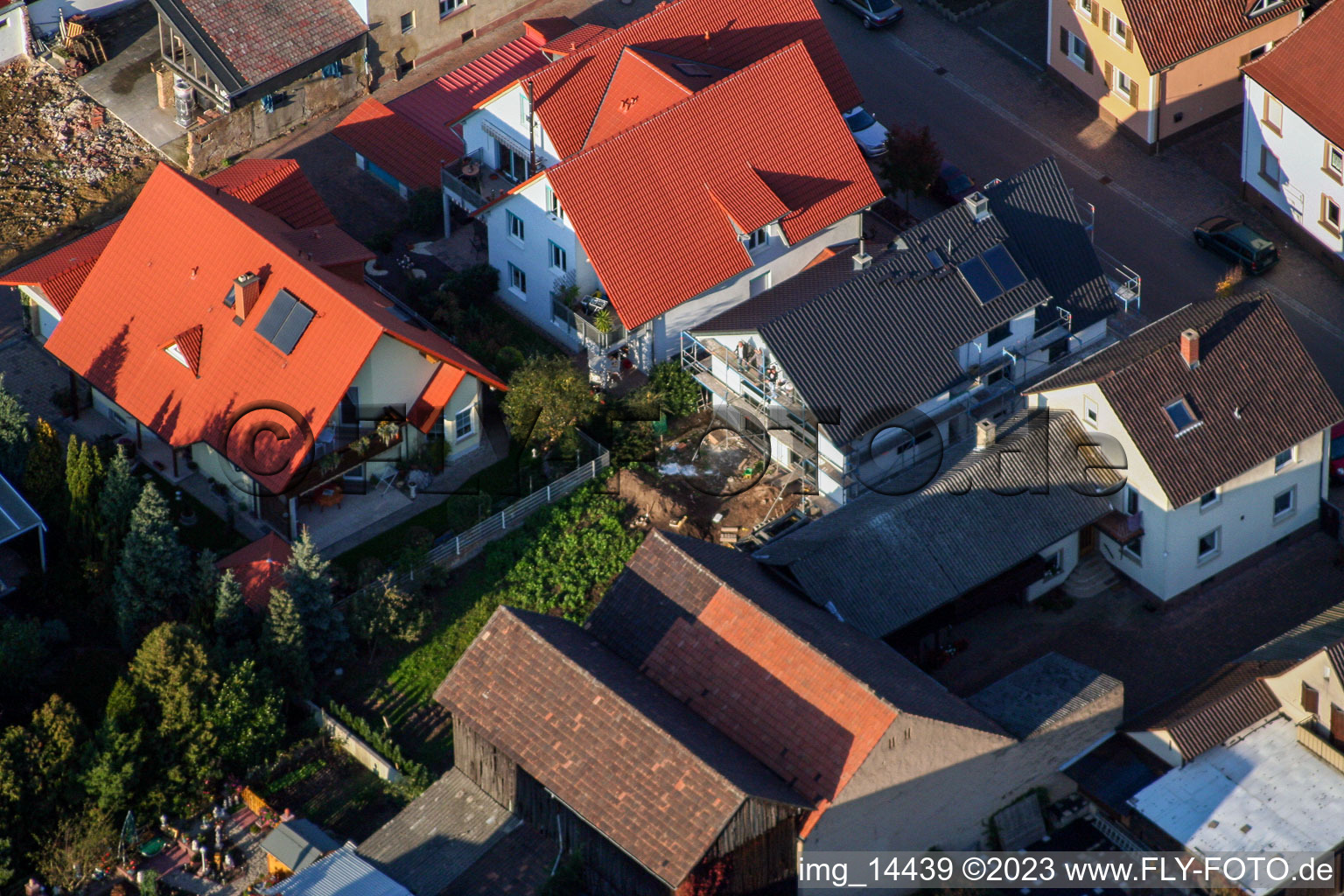 District Herxheim in Herxheim bei Landau in the state Rhineland-Palatinate, Germany from above